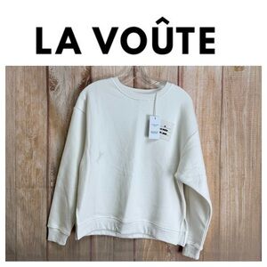 💵NWT LA VOÛTE Cream Crewneck Sweatshirt Size XSmall **Read**